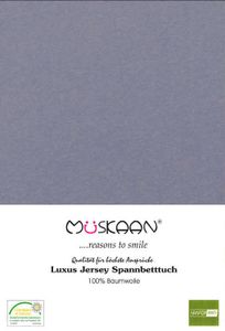 Jersey Spannbettlaken 180x200 - 200x200 cm Grau - 100% Baumwolle