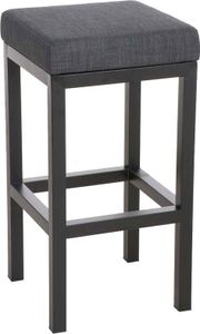 DELUKE® Barhocker KIEL - Dunkelgrau, Stoff, Stahl, 85cm Höhe | Barhocker ohne Lehne Barstuhl Tresenhocker Tresenstuhl Kneipenhocker Kneipenstuhl