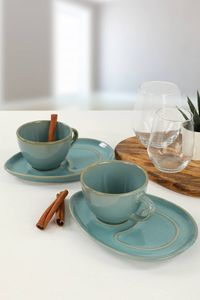 Hermia Concept, Angele- KRM1168, Türkis, Kaffeetassen, 100% Keramik