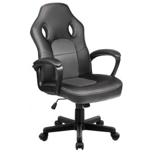 COMHOMA Bürostuhl Gaming Stuhl Gamer Racing Chair ergonomische drehstuhl Rückenlehne Office Stuhl Sitzhöhenverstellung PolyurethanKunstleder Grau