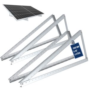 NuaSol Halterung für Solarpanel Aufständerung bis 105 cm Flachdach PV Solarmodul | Solar- & PV-Montagesysteme | Verstellbar 0-90° | 4er Set | Aluminium | Montagematerial