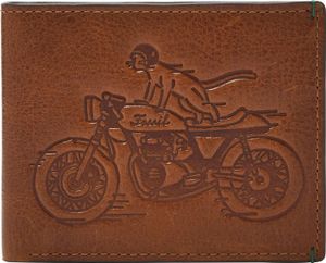 FOSSIL Geldbörse Bronson Bifold Cat Medium Brown braun