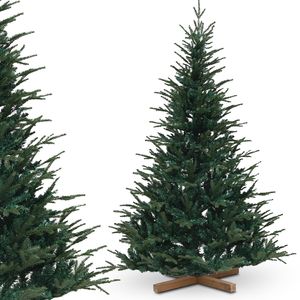 Urhome Künstlicher Weihnachtsbaum mit Ständer Nordmanntanne - 220 cm hoher Christbaum Dekobaum PVC Kunstbaum Tannenbaum Schnellaufbau Klappsystem Baum für Weihnachten