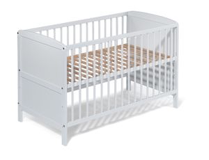 Babybett Kinderbett Kombi-Bett NELE 2 in 1 Umbaubar weiß mit MATRATZE