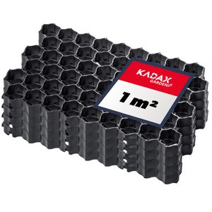 KADAX Rasengitter aus Kunststoff „Lund", Paddockplatte, Rasengitterplatten, Schwarz, 60x40cm, 4 Stück