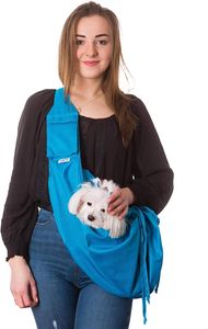 PillowPrim Tragetuch Hund, Katze Haustier Hand Schleuderträger Schultertasche Fronttasche hundetragebeutel Blau