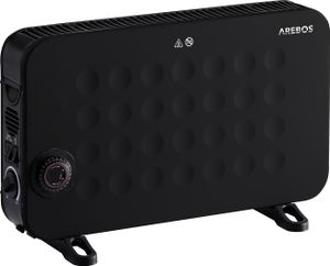 AREBOS konwektor 2000 W grzejnik elektryczny z 3 ustawieniami ciepła grzejnik konwektorowy mobilny grzejnik elektryczny energooszczędne ciche ogrzewanie konwektory i grzejniki mobilny elektryczny termowentylator czarny
