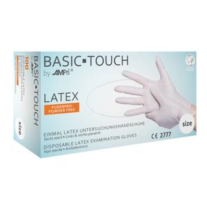 AMPri BASIC TOUCH Latexhandschuhe puderfrei 100 Stück Gr. S