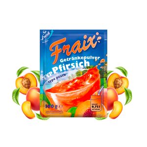 FRAIX Getränkepulver Pfirsich, 25er Pack (25 x 100g) Vorteilspack, Peach Geschmack Instant Pulver