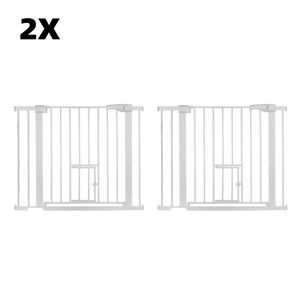 2 ks COMOMY Bezpečnostná brána na schody pre deti Bezpečnostné dvere 74-103 cm široké biele