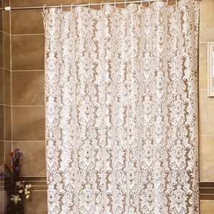 Bad Duschvorhang Weiß mit Duschvorhangringe Anti Schimmel Wasserdicht PEVA Marokko Badvorhänge Badezimmervorhänge, 120x200cm