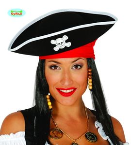 Piratenkapitän Hut in schwarz zum Kostüm
