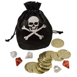 Pirátska peňaženka na mince a drahokamy - 17 ks