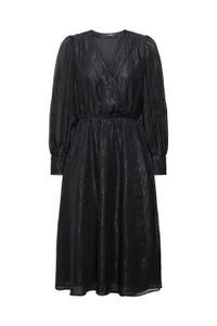 Esprit Wickelkleid aus Chiffon mit Glitzereffekt, black