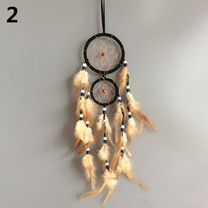 Doppelkreis -Traumfänger mit Federn hängen Dekoration Schlafzimmer Ornament-Schwarz