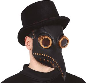 Steampunk Doktor Maske Mittelalter Halloween Kluft Viktorianische Plage Brille Gotisch Historisch Kostüm Party, Farbe: Schwarz