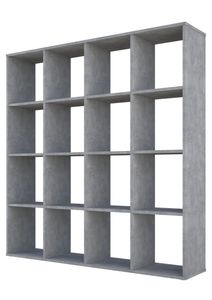 Polini Home Raumteiler Bücherregal Regal 16 Fächer Beton-grau,