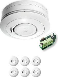 6x Ei Electronics Ei650RF Funkrauchmelder - Set aus funkvernetzbarem Rauchwarnmelder und Funkmodul - Bestnote Stiftung Warentest