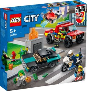 LEGO 60319 City Löscheinsatz und Verfolgungsjagd mit Feuerwehrauto und Motorrad