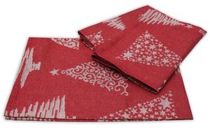 HOME ELEMENTS Sada 3 utěrek z egyptské bavlny 50*70 cm, Stromky červené