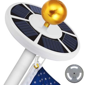 Solar-Fahnenmastlicht, Fahnenabdeckung, passend für die meisten Fahnenmasten, Solarbetriebene Fahnenmastleuchten, weiß