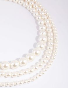 Lovisa - Silberne, abgestufte Perlenkette in Schichten