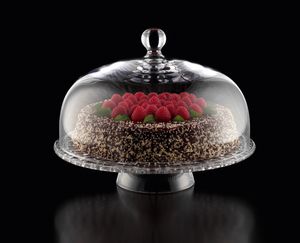 Nachtmann Bossa Nova tortový tanier s kapucňou, tortový tanier, servírovací tanier, sklenený tanier, krištáľové sklo, Ø 32 cm, 0099528-0