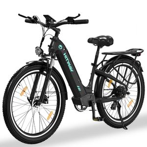 HITWAY E-Bike 26X3.0 ZOLL 250W Elektrofahrrad 48V18Ah E-MTB 55–80km Range 7 Gänge mit StVZO