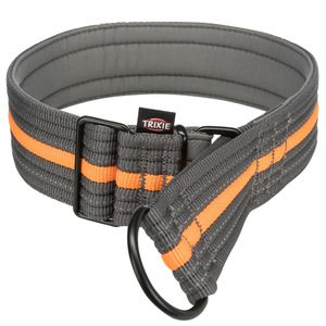 Trixie Fusion Zug-Stopp-Halsband, extra breit - grafit/papaya  / (Variante) 38-48 cm/45 mm