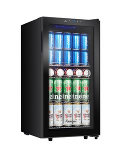 Kalamera Getränkekühlschrank, Bierkühlschrank mit Touch-Bedienfeld, 3-18°C Kühlzone, Flaschenkühlschrank 86 Liter, KRC-86GE