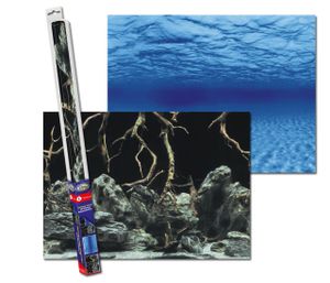 Rückwandfolie Aquarium Hintergrund Aquarien 2in1 Doppelseitiger Folie Deko Fotorückwand Wasser/Wurzeln XL-150x60 cm