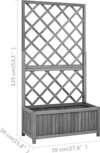 vidaXL Garten-Spalier mit Blumenkasten Schwarz 70x30x135 cm Tannenholz