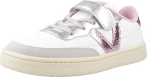 Victoria Kids Sneaker Halbschuh OSLO Low-Top Leder-Effekt Leoprint metallic Schnürung Klett Gummisohle Gr.28-38 EUR 37