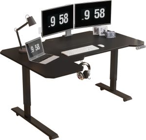 Hilodesk 150cm L Elektryczne Biurko stojące z regulowaną wysokością, biurko stojące do domowego biura, biurka komputerowego, czarny