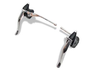Retro Rennlenker Bremshebel Aluminium Silber Rennrad mit Doppeltem Bremshebel Schwarz