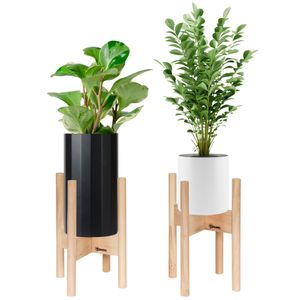 Outsunny Blumenständer 2er Set aus Holz Pflanzenständer Set für Pflanzenhocker
