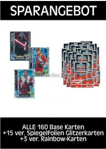 FAMOV4 - Spar 14 - ALLE 160 Base Karten+15 versch. Spiegelfolien-/Glitzerkarten+3 versch. Rainbow-Karten - Deutsch - Movie Cards