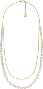 Fossil Halskette Heritage Pearl D-Link Edelstahl Gold-Ton JF04728710