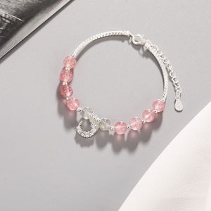 925 Splitter Schmuck Damen Armband Zubehör mit Mondstein Mond Form Kettenarmbänder für Hochzeit Verlobungsfeier