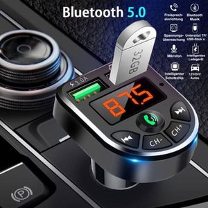 Bluetooth FM Transmitter Auto Radio Adapter mit 2 USB-Ladeanschluss KFZ Musik Player Freisprechen