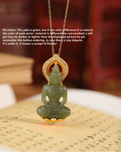 Buddhas Anhänger Heiliger Meditierender Buddha Anhänger Halsketten KEINE Ketten Große Größe Edelsteine ??Jade Buddhistischer Schmuck 925 Silber