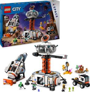 LEGO City Raumbasis mit Startrampe, Raumstation-Spielzeug mit Weltraum-Fahrzeug und Raumschiff für Kinder, Set mit 6 Minifiguren, Roboter und Alien-Figuren, Geschenk für Jungs und Mädchen 60434