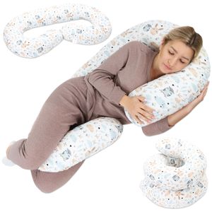 Schwangerschaftskissen zum Schlafen C-Form Stillkissen XXL - Seitenschläferkissen Komfortkissen Kissen für Schwangere Baby Lagerungskissen 2er Set