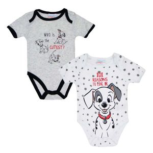 Disney 101 Dalmatiner Baby Body, 2 Stück, weiß + grau, Gr. 68-86 Größe - 24 Monate