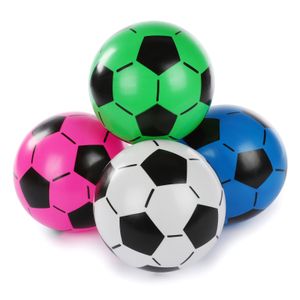 CEJAMA Aufblasbarer Kinder Fußball 4er Pack - PVC Strandball in 4 Farben 20 cm