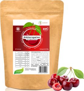 SANSEI Götterspeise Kirsche 350g bis zu 50 Portionen - Zuckerfrei, Glutenfrei, ohne Fett, keine Kohlenhydrate