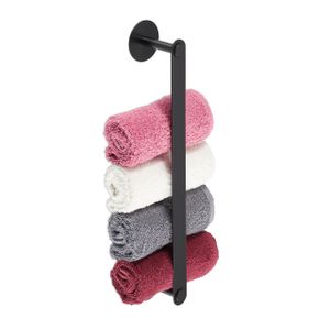 relaxdays Handtuchhalter ohne Bohren schwarz
