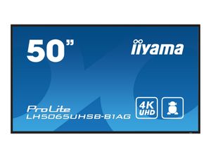 iiyama LH5065UHSB-B1AG Signage-Display Digital Signage Flachbildschirm 125,7 cm (49.5") LCD WLAN 800 cd/m² 4K Ultra HD Schwarz Eingebauter Prozessor Android 11 24/7 [] (LH5065UHSB-B1AG)
