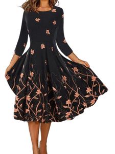 Damen Abendkleider Cocktailkleid Kleid Casual Midikleider Partykleid Plisseekleid Farbe,Größe XL