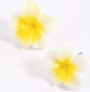 Gelbe große Frangipani Ohrstecker